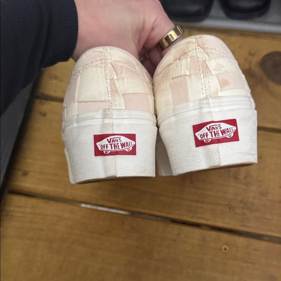 Vans Checkerboard Low Top Sneakers - Pale Pink & White - Picture 4 of 5
